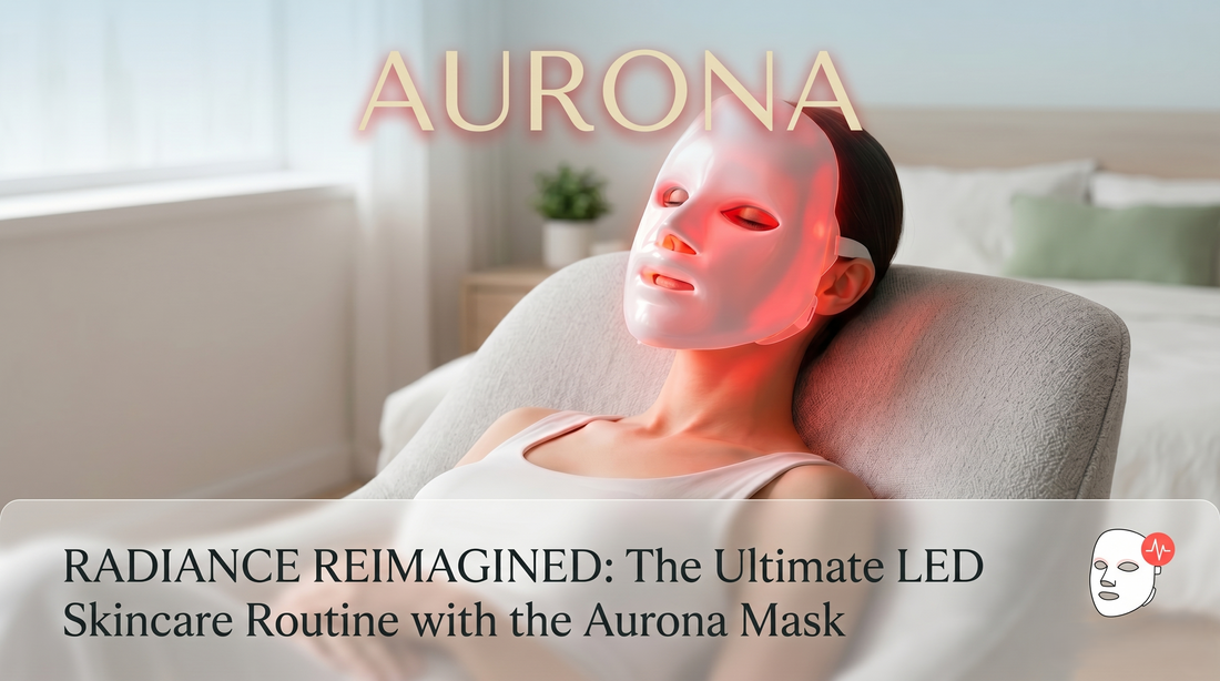 Aurona LED red light therapy mask alongside other anti-aging skincare devices on marble surface - ultimate guide to anti-aging skincare devices 2026
