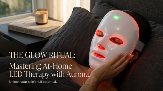modern skincare technology with LED face mask for glowing skin