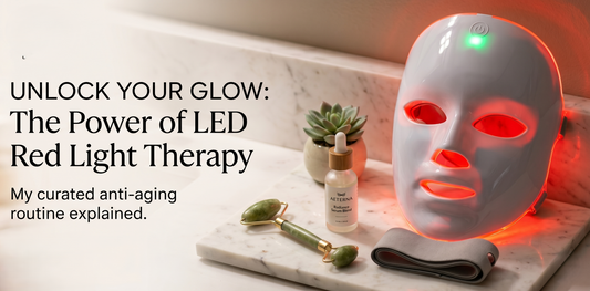 Woman tracking red light therapy progress with Aurona mask week by week - how long until you see real results from red light therapy 2026