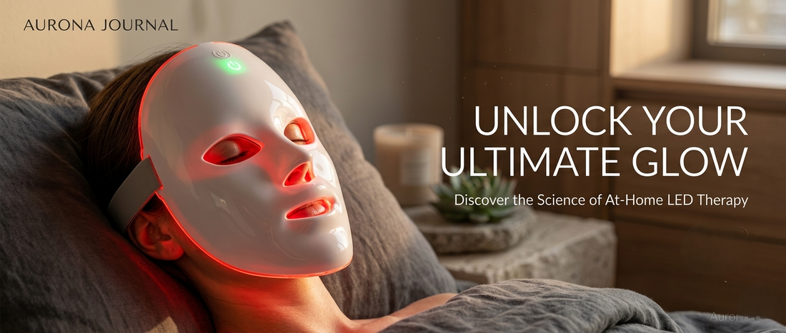 modern skincare technology with LED face mask and red light therapy