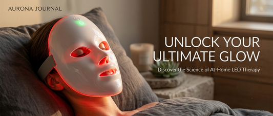 modern skincare technology with LED face mask and red light therapy